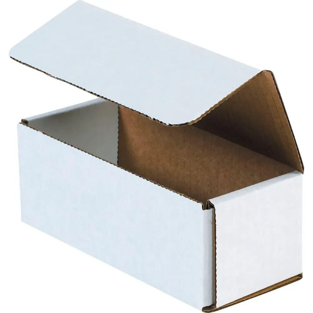 Global Industrial B40194 White Corrugated Cardboard Envelopes - 6.5x2.75x2.5 in. Inside Dimensions, Pack of 50, Crush Resistant Double Walls, Super Strong Mail Protection, No Tape Glue or Staples Needed, Recyclable Office Postal Supplies Slim Mailers