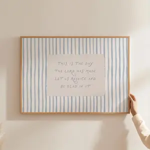 This Is The Day The Lord Has Made Uplifting Christian Wall Art- Horizontal Bible Verse Artwork- Modern Psalms Print