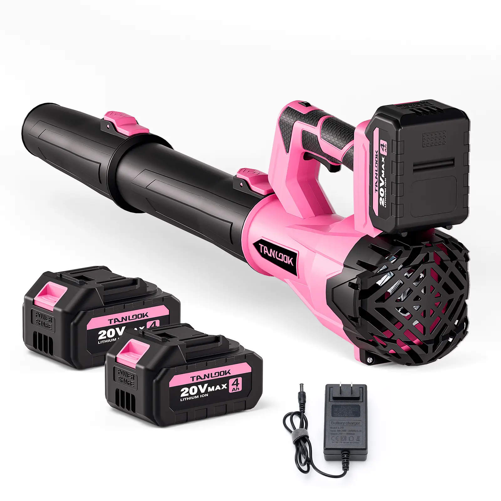 TANLOOK High-Power Electric Leaf Blower - 580 CFM 160 MPH, 2×4Ah Batteries Included, Speed Adjustable - High Airflow for Blowing Leaves & Snow - Ideal Garden Tool for Autumn/Winter Care HC3