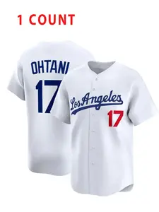 {Full Size S-5XL} Ohtani #17 Embroidered Baseball Jersey Loose Fit Quick Dry Breathable Shirt Unisex Sports Top for Men Women Casual Streetwear Outdoor Athletic Wear Stylish Baseball Jersey TikTok Shop US Trendy Outfit