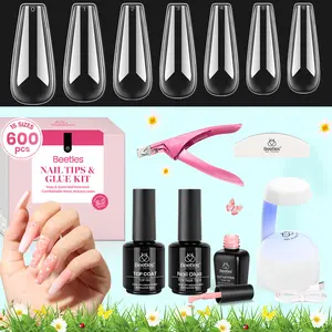 Beetle Thin Extension Nail Tips Set Coffin/Stiletto Shape Acrylic Nail False Nail press ons Nail Tips DIY Nails Art Gift for girl Gift for woman gel x nails salon nails at home #SpringTok Easter'sGift