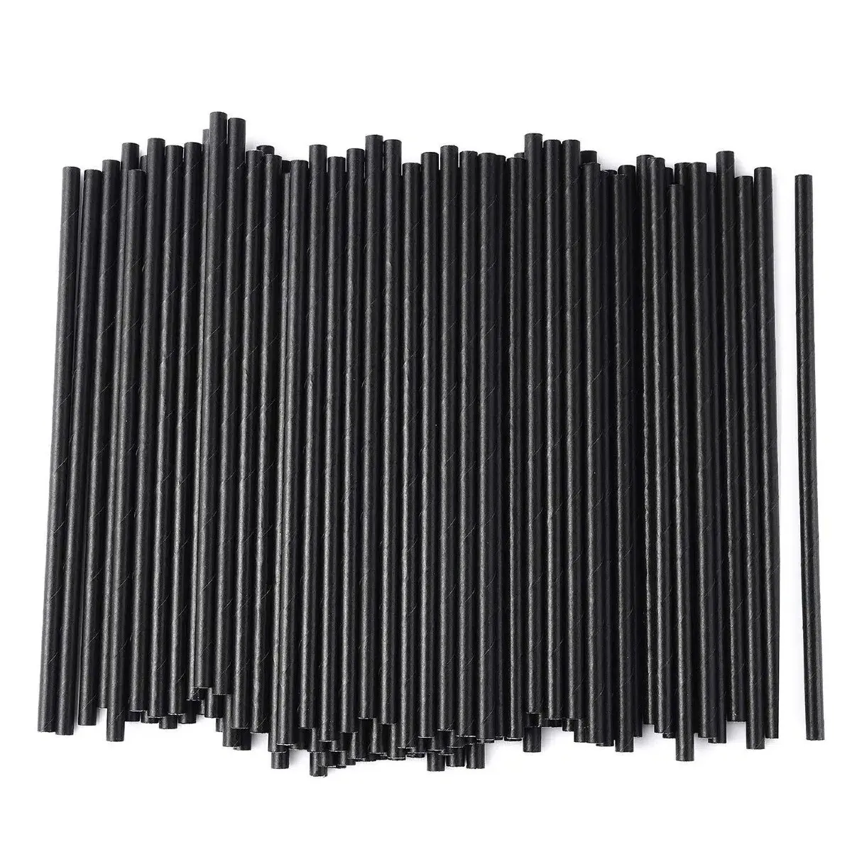 100/200 Disposable Paper Straws, Thickened Design for Durability, Ideal for Parties, Weddings, Cocktails, Juices, Coffee