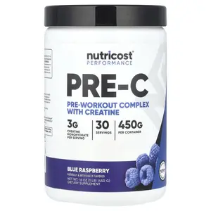Nutricost Performance, Pre-C, Pre-Workout Complex With Creatine, Blue Raspberry, 1 lb (450 g)