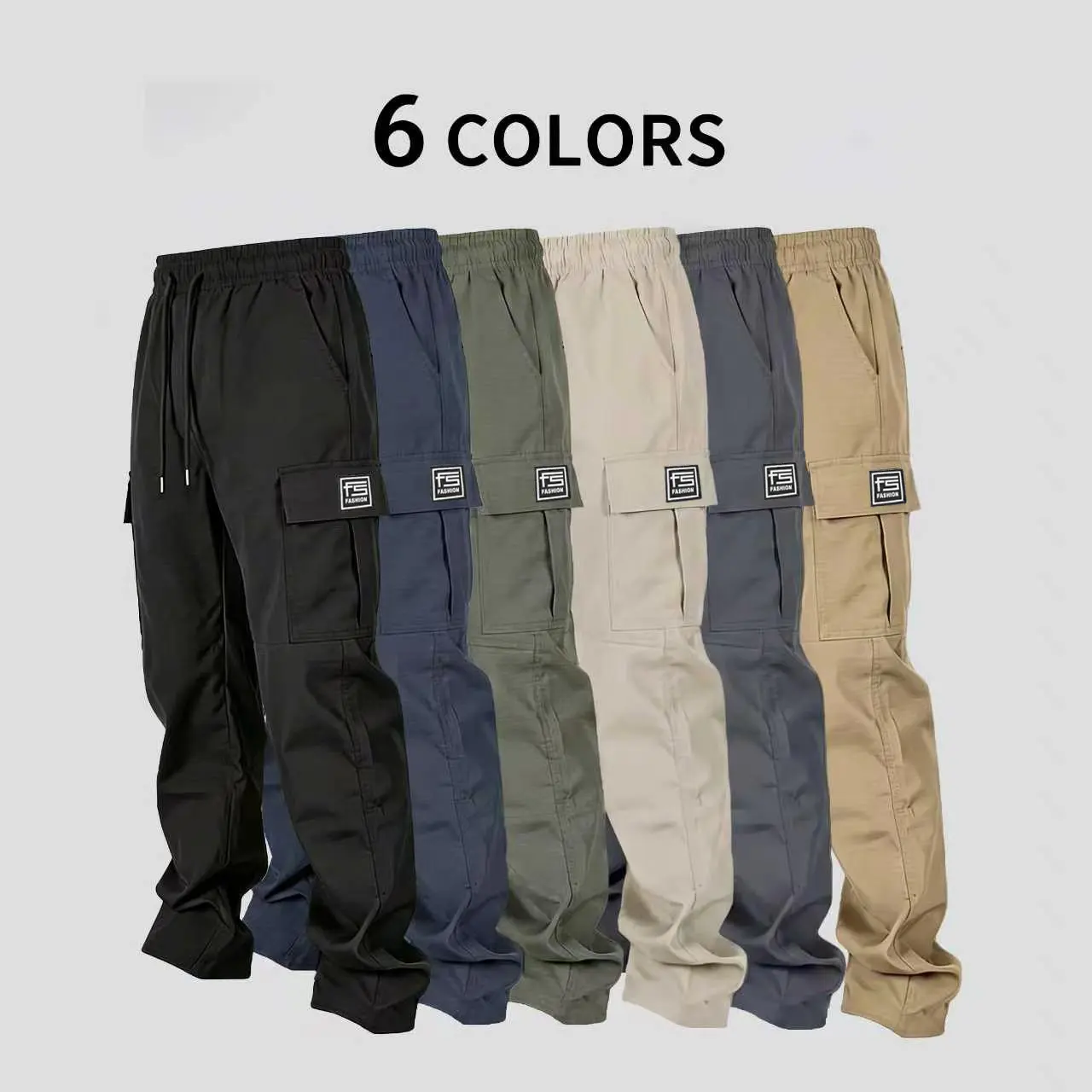 2PCS Men's sports work pants, suitable for outdoor travel, multi pocket university style work pants, gifts for boyfriends and husbands