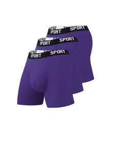 Men's Sports Fitness Boxer Briefs with Pure Color Sport Waistband, High Elastic Breathable Quick-Dry Design, Anti-Rolling, Suitable for Gym Running, Workout Underwear, Available in Multiple Pack Sizes, Athletic Sport Underwear