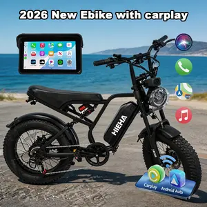 2026 Upgraded Smart E-Bike with CarPlay Screen, 1500W Powerful Motor, 34MPH Max Speed, 40-70 Miles Range, Dual HD Cameras, APP Control, Shimano 7-Speed, Waterproof Off-Road Electric Bicycle