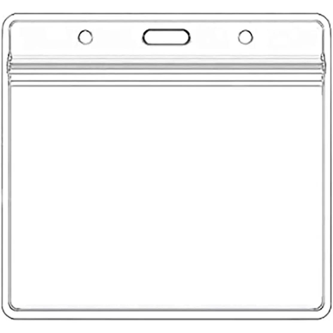 5 count Thick ID Card Name Badge Holder Heavy Duty  Clear Plastic PVC Sleeve Pocket Resealable(Horizontal,)