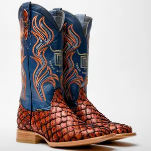 Cognac Leather Boots - Square Toe