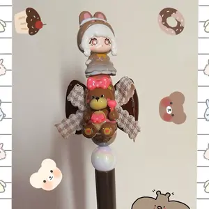 Handmade Cute Cartoon Pens Beads Stylus Pen with Colorful Characters, Gel Ink Pen Refills & Pencils, Gift for Friends, School Supplies & Stationary