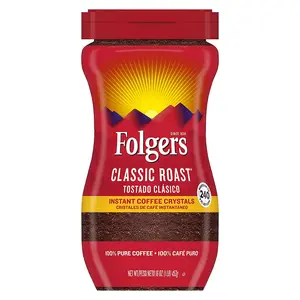 Folgers Classic Roast Instant Coffee Crystals, 100% Pure Coffee, 16 oz.