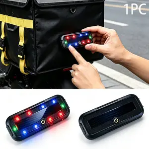 Rechargeable Solar Emergency Strobe Light - No Wiring, Intelligent Sensing Safety Warning Lamp for Night Driving, Roadside Breakdowns & Outdoor Use