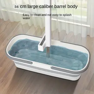 Collapsible Plastic Bucket With Wheels For House Cleaning, Camping, And Rv - Multi-functional Rectangular Handy Basket For Cleaning Mop - Lightweight And Portable