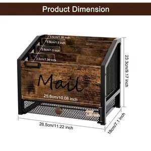 Desk Mail Organizer - Countertop & Wall Mounted Paper Sorter for Office