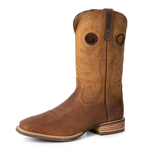 【Genuine Leather】Palitutu Hand Painted Western Cowboy Boots, Full Grain Cowhide Upper & Shaft, 4-Layer Composite Sole boot,Sport Outdoor Western Boot(PLT103614)