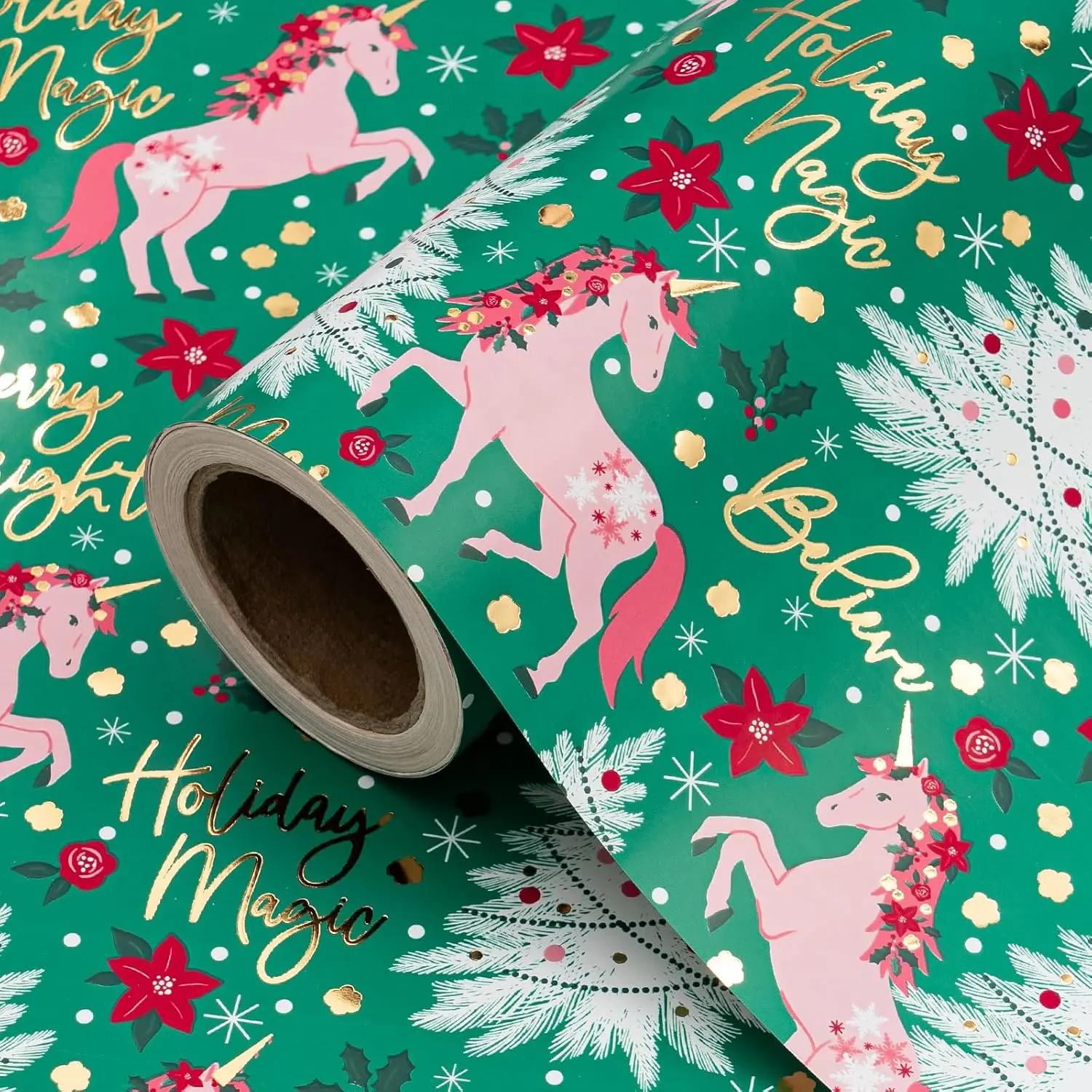 【Buy 2 Get 3 Free】WRAPAHOLIC Kids Gift Cute Wrapping Paper Roll, Unicorn, Princess, Nutcracker & Birthday Party Designs with Foil Details for Girls, Kids Presents, Christmas, Birthday & Special Occasions,17 Inch x 16.5 Feet