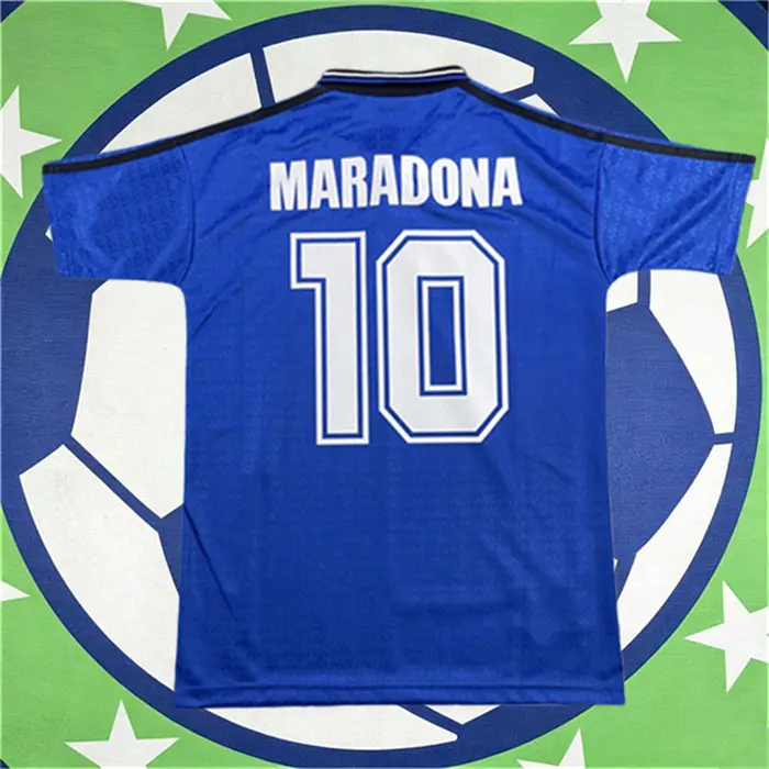 94 Argentina Away Maradona 10# short sleeve soccer jersey