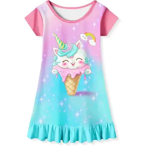 Z-CPA72   Girls Nightgown Casual Dress Sleepwear 3-10 Years Pajamas Nightgowns for Little Girls