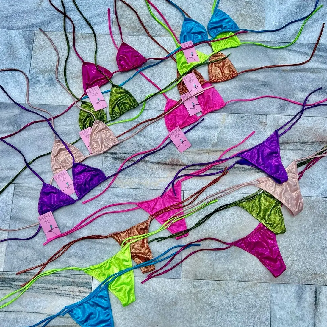 The Shimmery Thong Bikini Collection