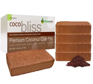 Bliss 650gm Bricks (5-Pack) - Organic Coco Coir for Plants - OMRI-Listed Coco Coir for Garden Soil & Potting Mixes - Coconut Fiber Mixes with Potting Soil for Indoor Plants & Outdoor Plants