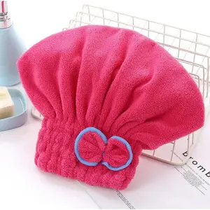 Quick-Dry Microfiber Hair Cap – Bow Tie Spa Shower Cap Drying Towel
