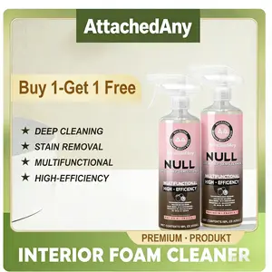 AttachedAny Interior Foam Cleaner for Home 16oz – Deep-cleaning formula that removes stains and grime on fabric sofas, vinyl, plastic, carpets, wood, glass, and leather. Multi-purpose, safe, eco-friendly, and lightly scented.