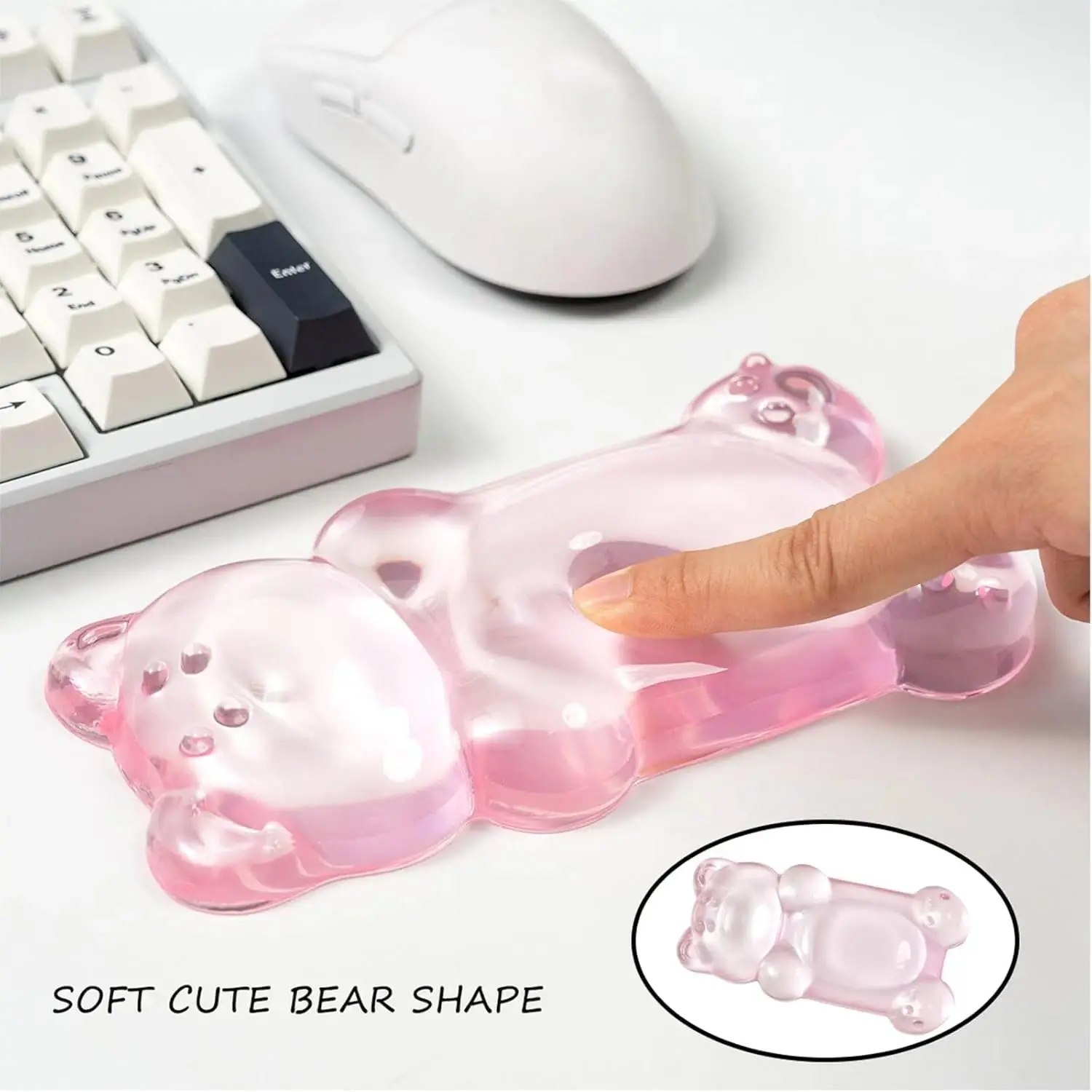 Cute Bear Silicone Gel Mouse Wrist Pad - Ergonomic Support Luggage & Bag Charm, Ideal for PC Gaming Mouse, Typing, Office Use, Office Accessories, Desk Accessories, Fun Office Desk Accessories, Wrist Support
