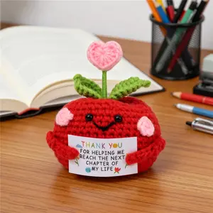 Handmade Crochet Apple Doll Decoration, Perfect for Home & Office Decor, Ideal Gift for Holidays & Special Occasions