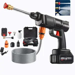 48V MAX Cordless High-Pressure Washer Gun, Heavy-Duty Lithium-Powered All-in-1 Tool with Large-Capacity Battery for Car Cleaning, Watering