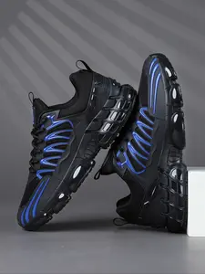High-Quality Men's Casual Trainer Shoes, Comfortable Sporty Outdoor Shoes, Sports Shoes, Patchwork Design, Medium Width, All Seasons, Less Than Ankle Height