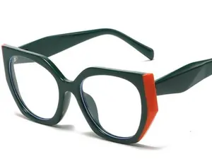 Green and Orange Cat Eye Computer Anti Blue Light Glasses