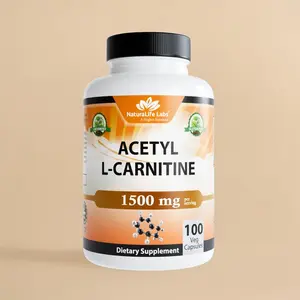 Acetyl L-Carnitine (ALCAR) 1500 mg per Serving 100 Capsules Non-GMO Gluten-Free Vegan Dietary Supplement Made in USA