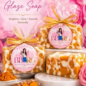 Beautybyrochglow turmeric glaze face and body brightening soap
