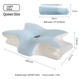 2-Pack Horn Butterfly-Shaped Pillow Neck Support Pillow Memory Foam Slow Rebound Memory Pillow Cervical Pillow Pillow Core