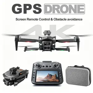 YCMDCGIE Aerial drone with GPS, 4K UHD ECS camera, 5G WiFi FPV, brushless motor, optical flow obstacle avoidance, GPS automatic return, 360° foldable, stunt flips, easy to operate, dual batteries