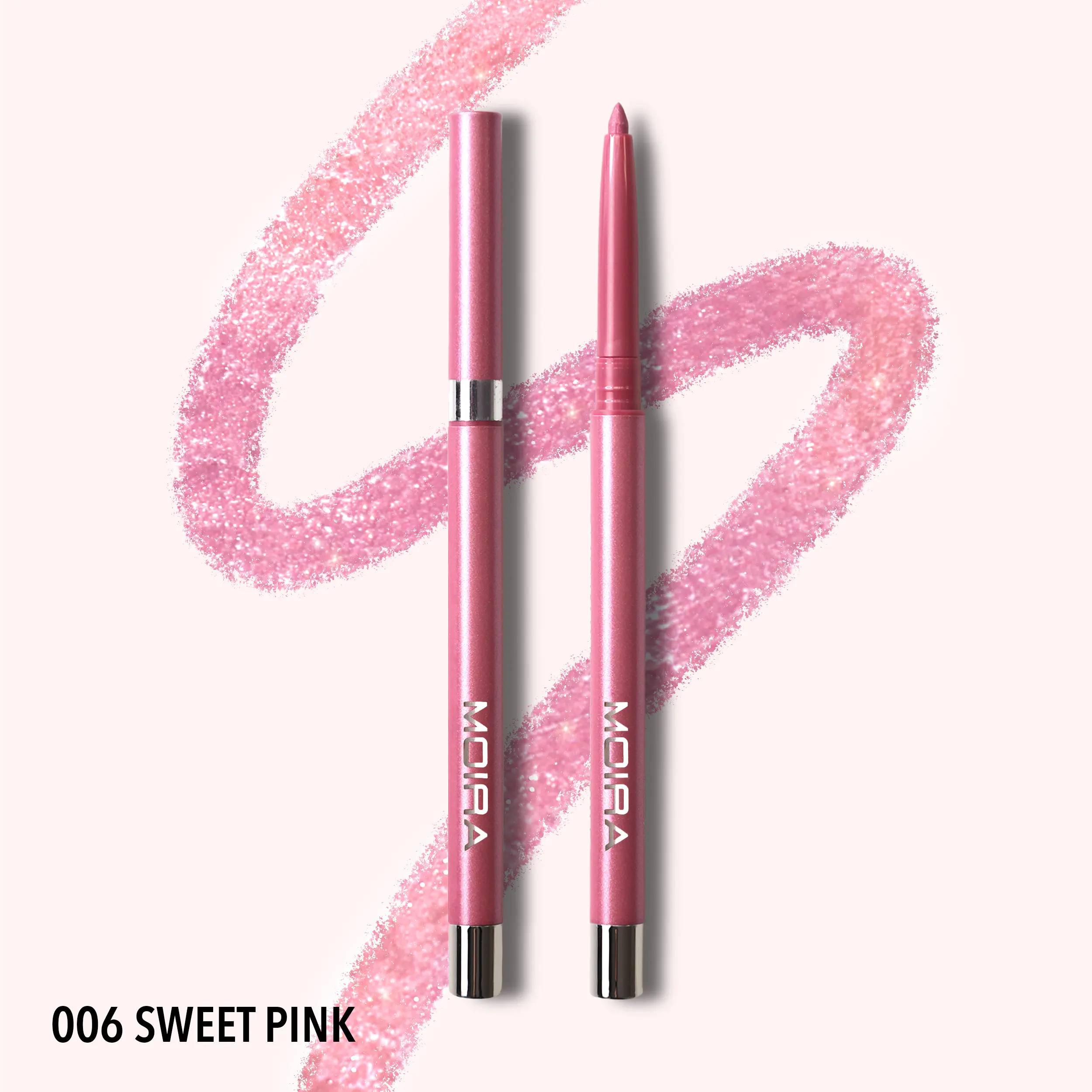 MOIRA | Statement Shimmer Liner (006, Sweet Pink) | Waterproof Shimmer Eyeliner, Highly Pigmented & Long-Lasting | Smooth Glide Retractable Formula, Multi-Use Liner & Shadow