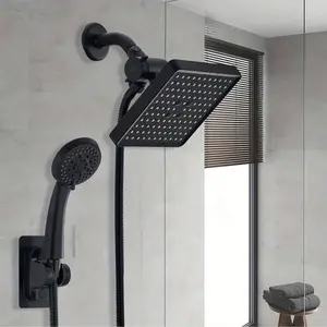 Handheld Shower Head with 57-Inch Hose, Adjustable Round Faucet Set, Includes Adapter and Wall Mount, /silver Color, Bathroom Upgrade
