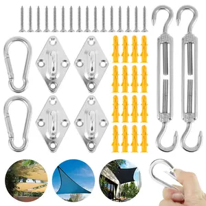 Awning Install Attachment Set Heavy Duty Sun Shade Sail Stainless Steel Hardware Kit for Home Garden Sunshade Outdoor Fixing Accessories