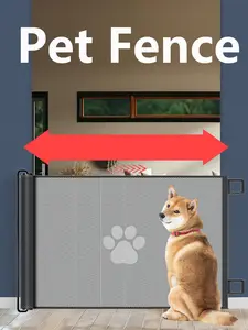 Foldable Pet Gate, Pet Safety Gate, Mesh Design, Easy-Fold Pet Fence, No Brackets Needed, Pet Supplies, Pet Products, Dog and Cat Furniture.