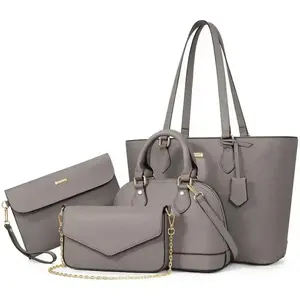 4PCS Women Fashion Handbags Purses Wallet Tote Shoulder Bags Casual Crossbody Bags, Best Gift for Ladies Girls TikTokShopBacktoSchoolGift（gift）