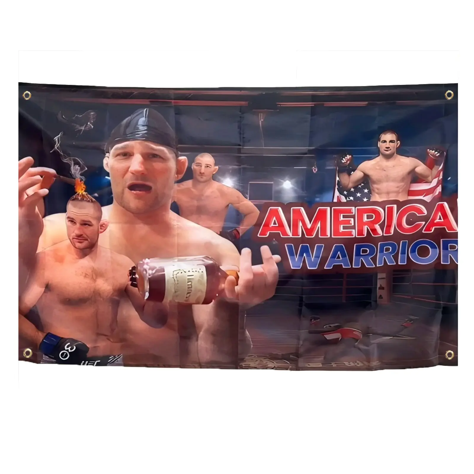 Sean Strickland Signature Synthetic Tapestry Wall Mural - 3x5Ft Room Wall Hanging Home Supplies with 4 Brass Grommets, Bedroom Dorm Decor, Outdoor Party Banner, Print Tapestry