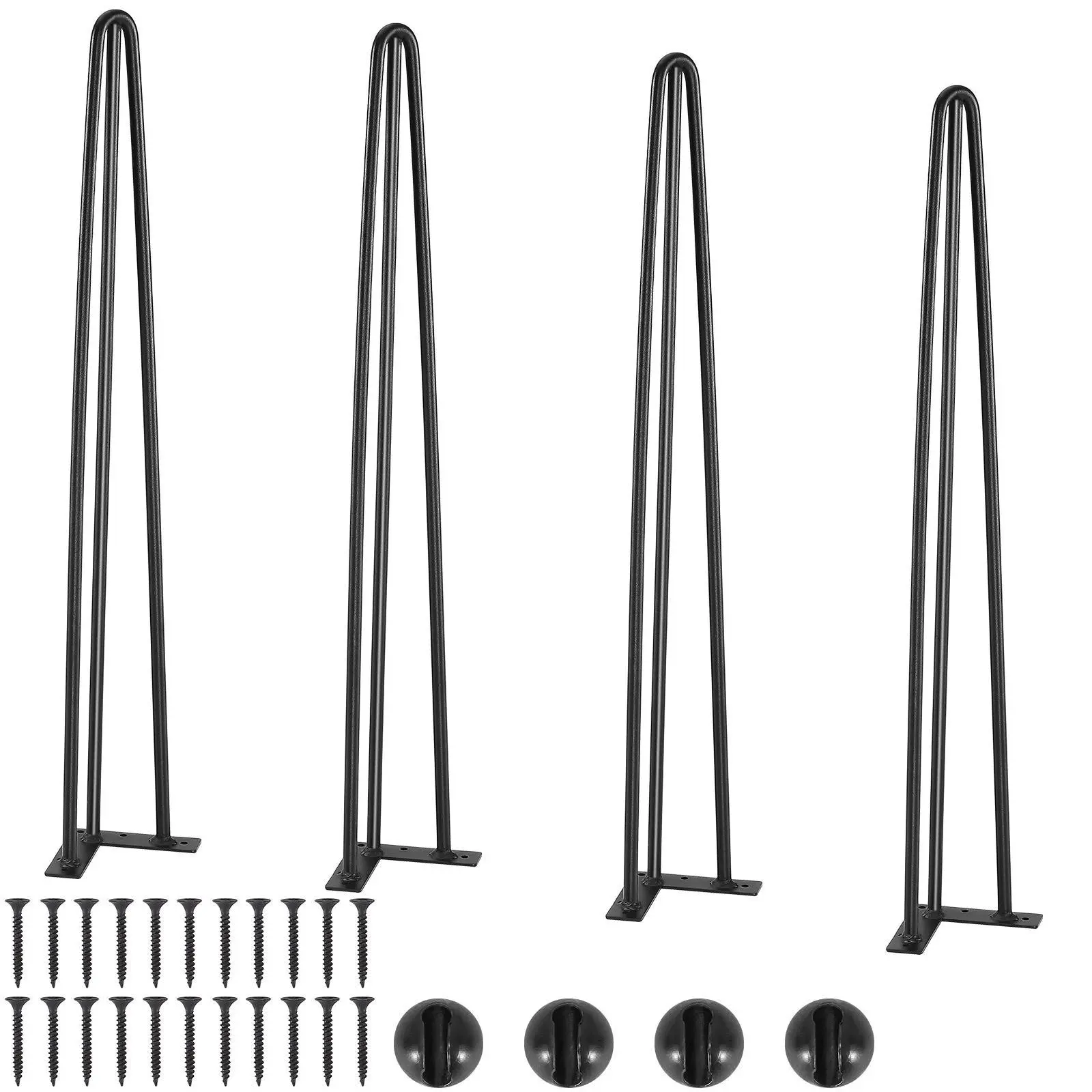 【SummerFinds】VEVOR Hairpin Table Legs 28",  Set of 4 Desk Legs 900lbs Load Capacity, Hairpin Desk Legs 3 Rods for Desk Chairs Bench Dining End Table, Solid Carbon Steel Heavy Duty Furniture Legs Black