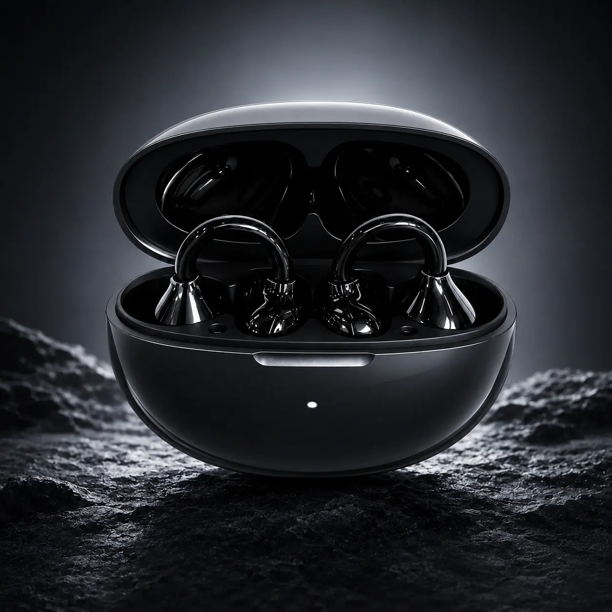 Euterpe Non-In-Ear Clip On Wireless Earbuds, Bluetooth 6.1 Soft Silicone Earphones, Secure Painless Fit, Dual LED Display, 72H Long Battery Life, Sports Headphones for Outdoor, Commute & Office Workers, Fully Compatible with iOS & Android Smartphones
