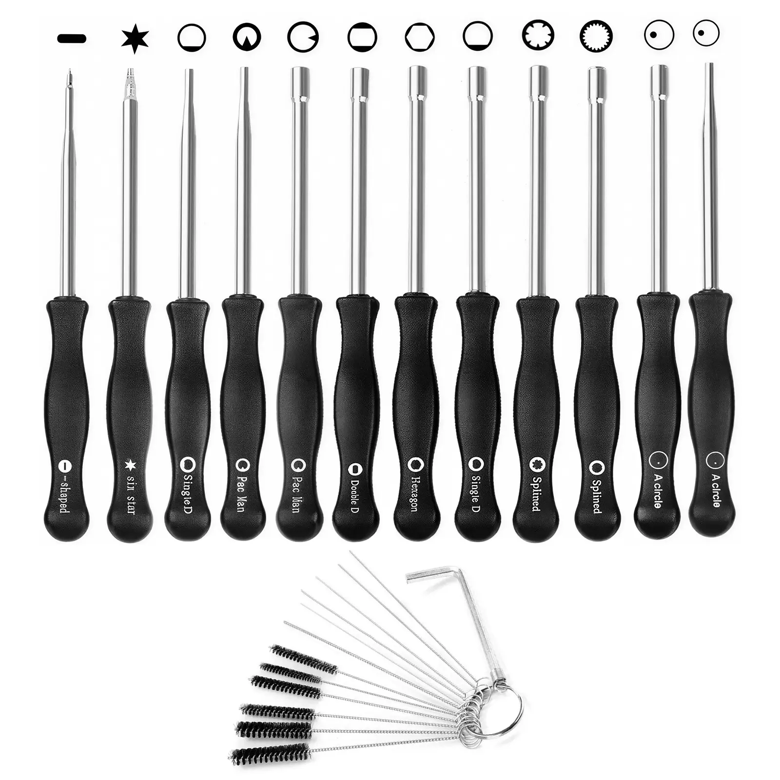 12-Pack Carburetor Adjustment Hand Tools Kit, Hex Shank Screwdriver Set for 2-Cycle Small Engines, Carb Tune-Up Tools for Trimmer & Chainsaw Maintenance, Hex Shank Screwdriver Sets Screwdriver Combo Diy Screwdriver