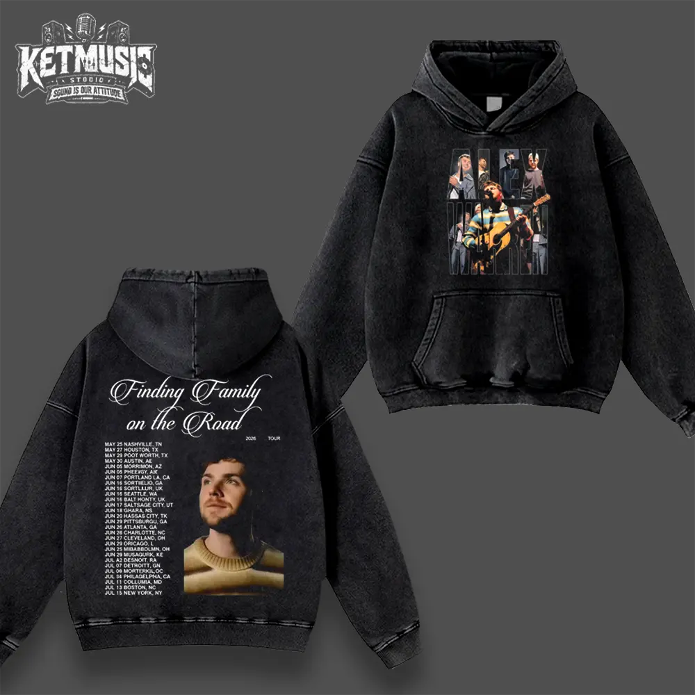 Alex Warren Finding Family On The Road Tour 2026 Hoodie #62, Vintage Washed Alex Warren Merch, Retro Concert Tour Dates Hoodie, Indie Pop Graphic Sweatshirt, Unisex Oversized Streetwear, Cozy Music Fan Gift Pullover