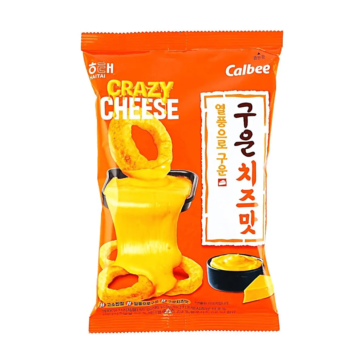 HAITAI x CALBEE Crazy Cheese Corn Puffs Snack 55g - Korean Collaboration Crispy Rings