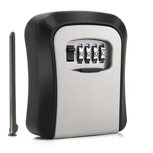 Password Key Box for Construction Sites, Waterproof Wall-Mounted Key Storage, Hard Plastic Material, Indoor Outdoor Use, Resettable Password, Password Safe