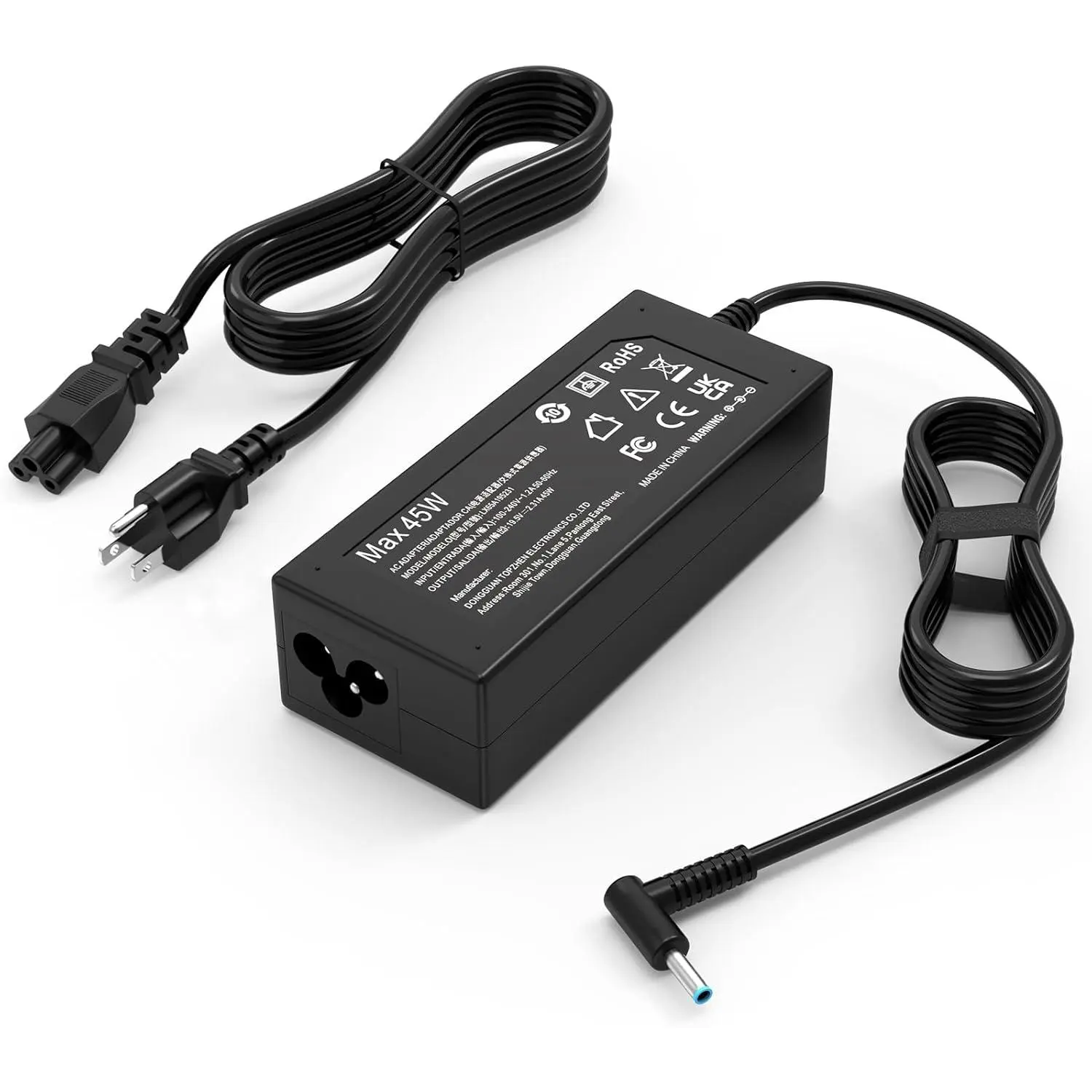 45W Wired Universal Laptop Charger - 19.5v 2.31a Power Converter Adaptor, Portable Smart Blue-Tip Wall Charger Compatible with HP Laptop Computers (100-240v 50-60hz)