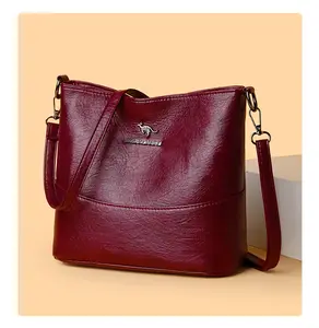 Soft Leather Messenger Pocket Large Capacity Shoulder Bag Shoulder Bag Simple And Trendy Retro Pocket