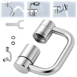 extender aerator faucet Universal Sink Faucet 1440° Rotatable Aerator Extension U Shaped Extender for Toddlers 2 Modes Adjustable 1080° Rotating for Bathroom Kitchen Silver(Home Improvement) Display Digital Smart