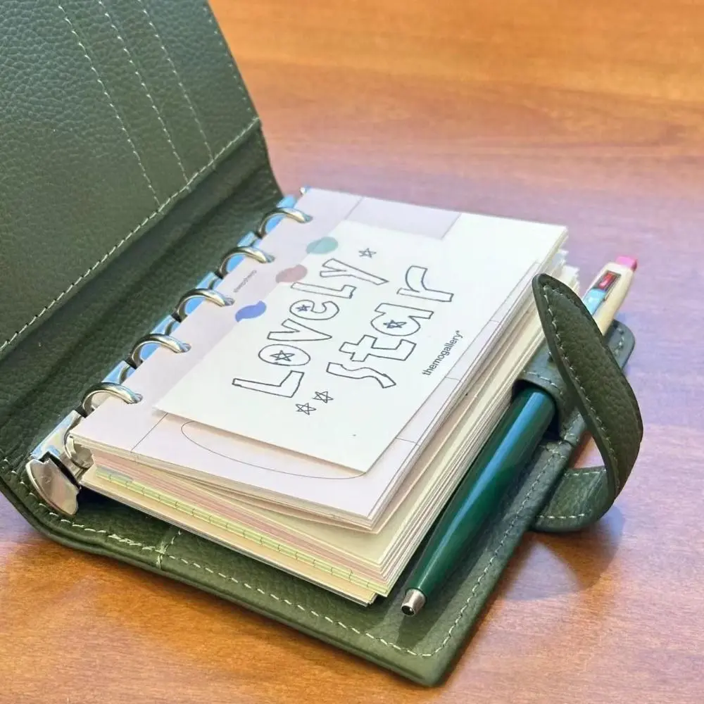 New M5 Green Leather Travel Notebook - 12x9cm Pocket Size Portable Diary with Thickened Paper, Compact Home Supplies Journaling Accessory for Daily Note-Taking